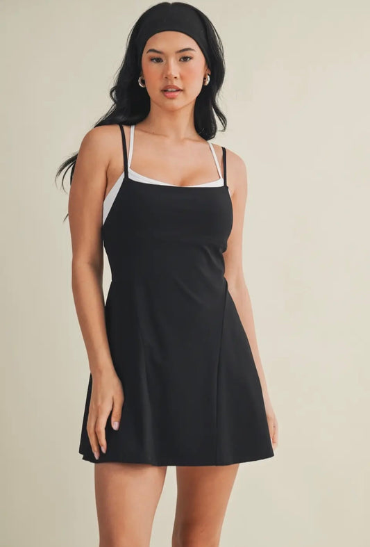 Black Double Layered Athletic Dress