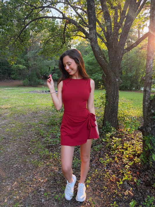 Off Duty Athletic Dress - Red